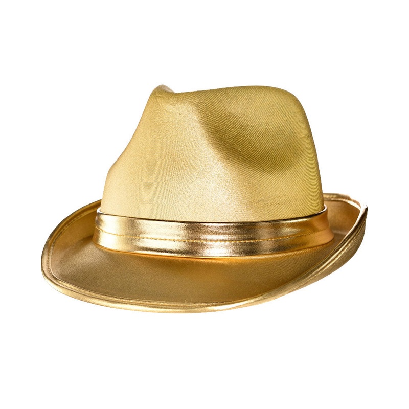 Gold Fedora Hat|Default