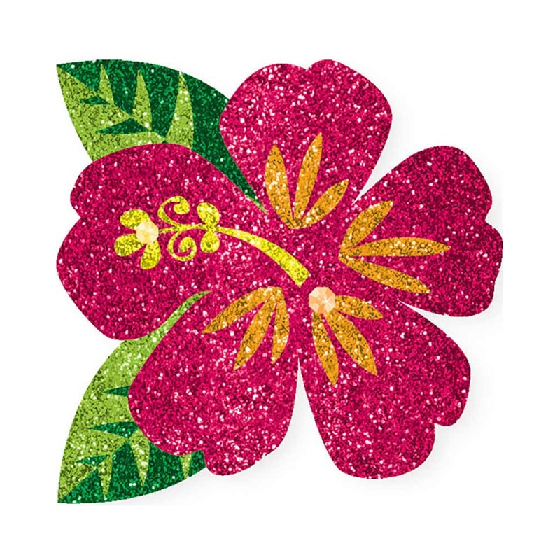 Summer Luau Hibiscus Glitter Body Jewellery