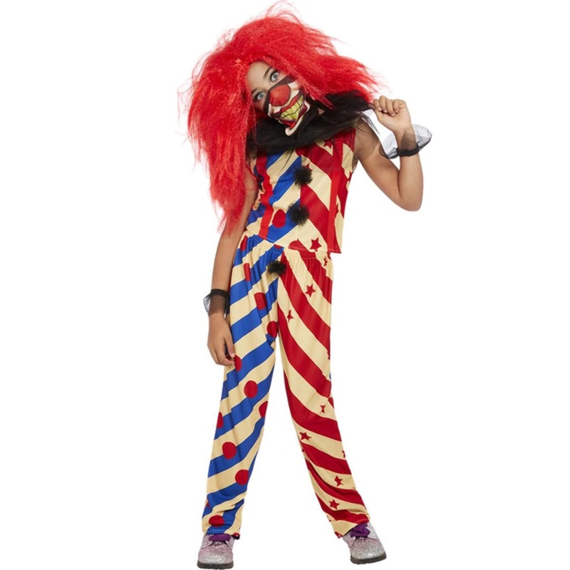 Creepy Clown Girls Costume|Large|Medium