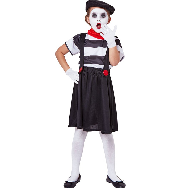 Mime Girls Costume|Large|Medium