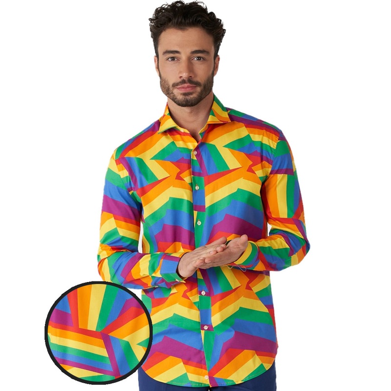 Opposuit Zig Zag Rainbow Mens Shirt