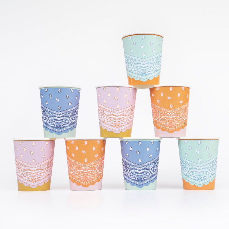 Western Bandana Cups (x 8)