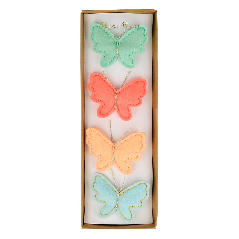 Felt Butterfly Hair Clips (x 4)