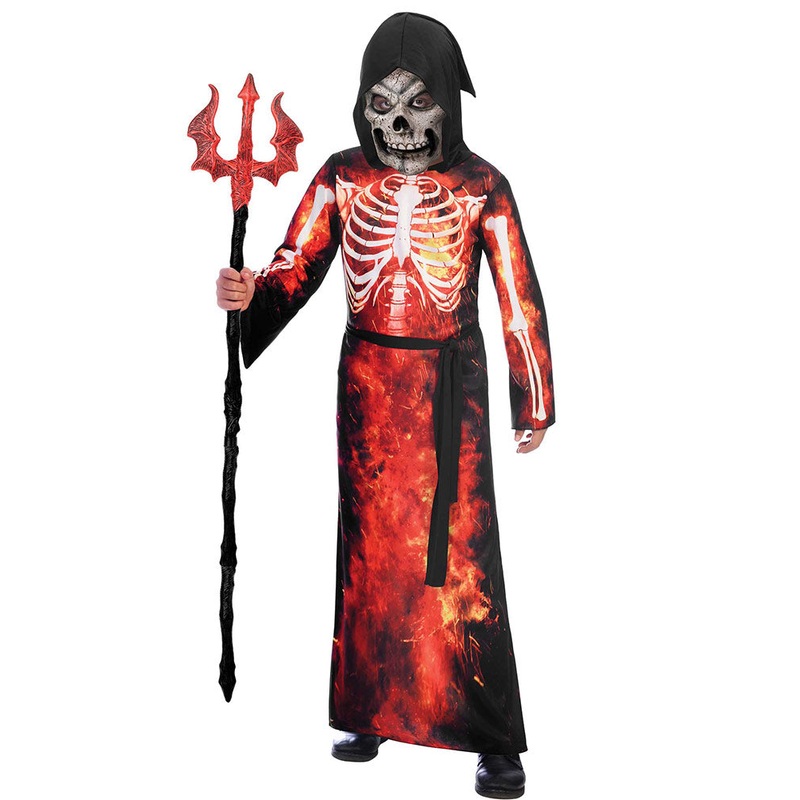 Halloween Fire Reaper Kids Costume 8-10 Years