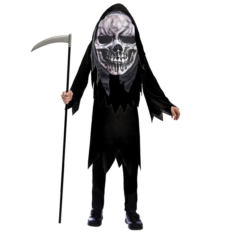 Halloween Grim Reaper Big Head Boys Costume 10-12 Years
