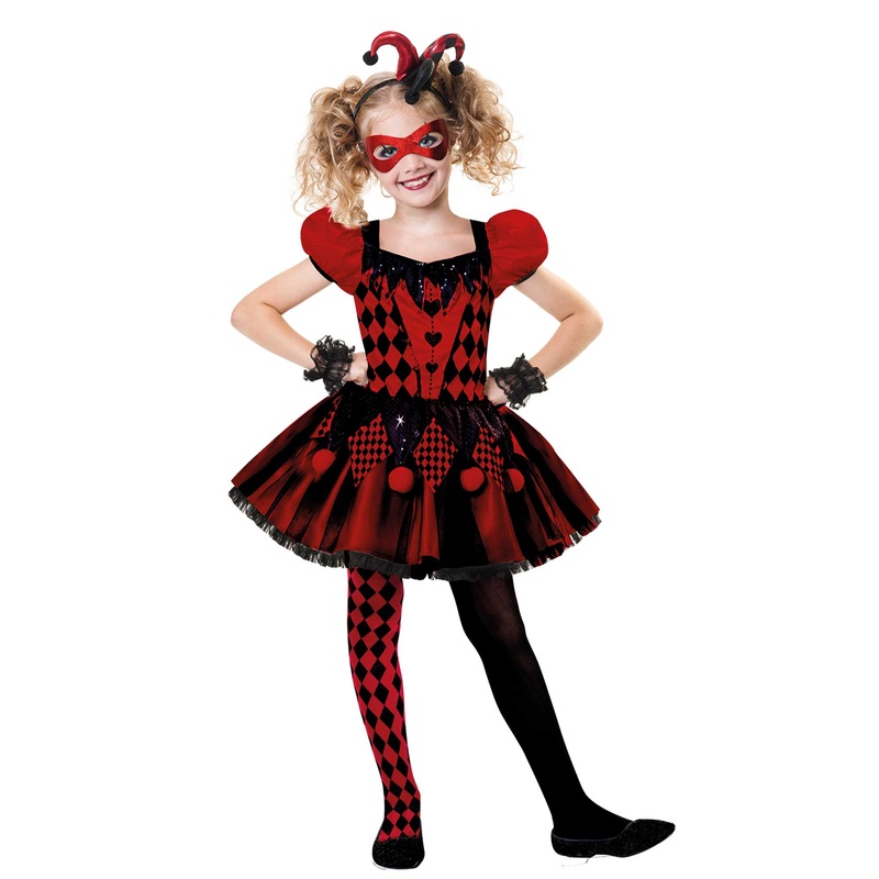 Halloween Harlequin Cutie Girls Costume 6-8 Years