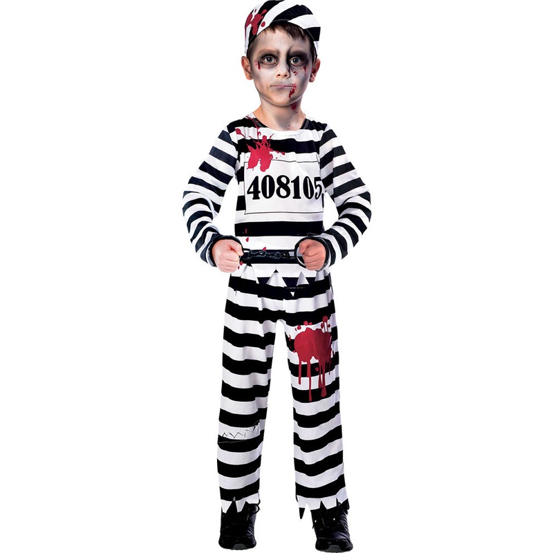 Halloween Zombie Convict Boys Costume 9-10 Years