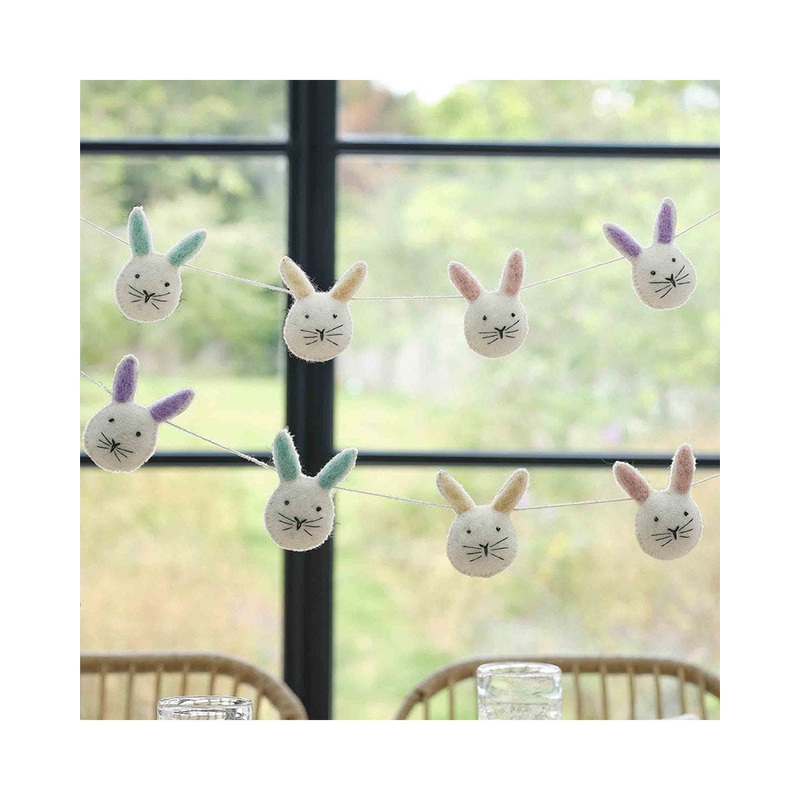 Hop Hop Hooray Felted Bunny Heads Set Of 8