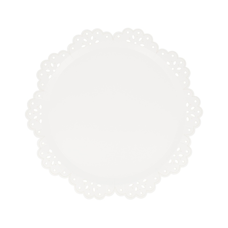 Broderie Anglaise Lace White Side Plates (x 8)