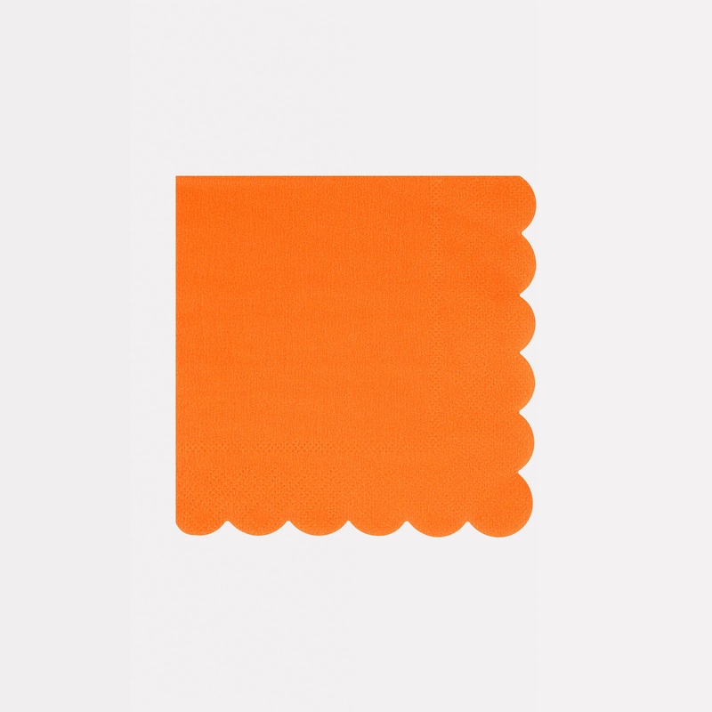 Pumpkin Orange Small Napkins (x 16)