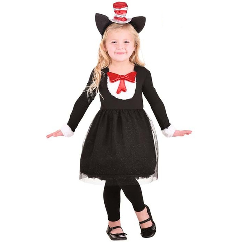 Dr Seuss The Cat in the Hat Deluxe Girls Toddler Costume