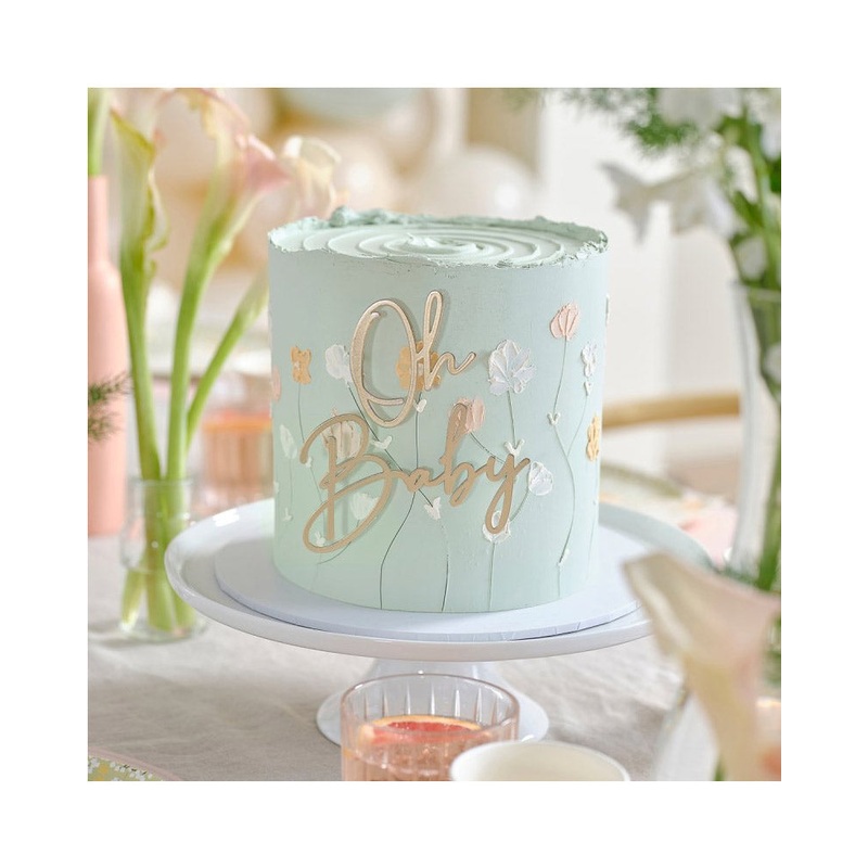 Floral Baby Birthday Cake Decoration