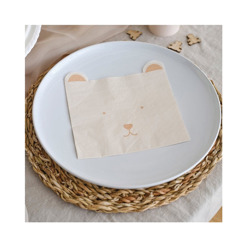Teddy Bear Napkins Pack of 16