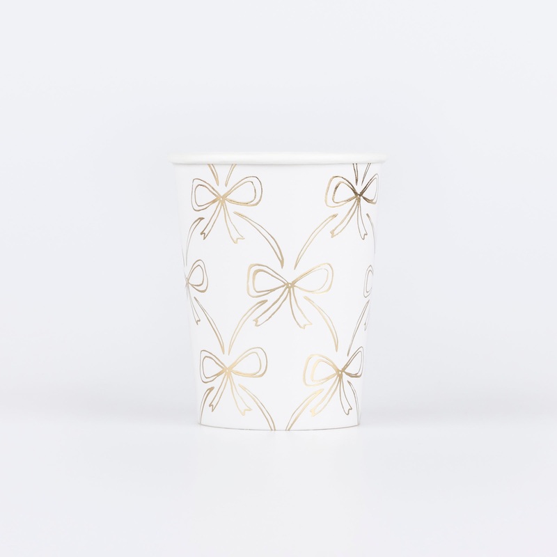 Gold Bow Cups (x 8)