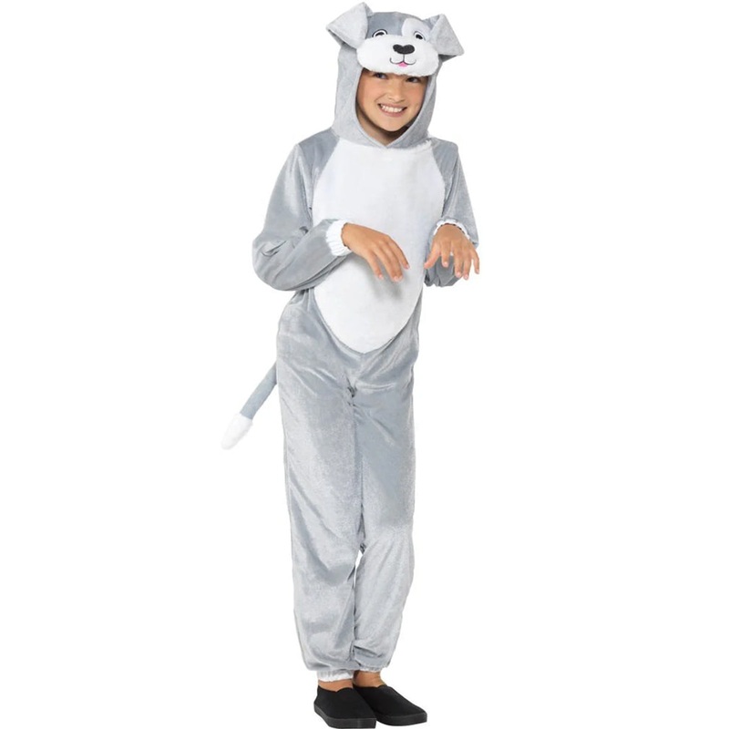 Grey Dog Onesie Kids Costume|Large|Small