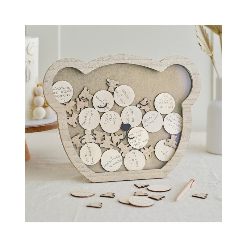 Teddy Bear Alternative Wooden Guest Book