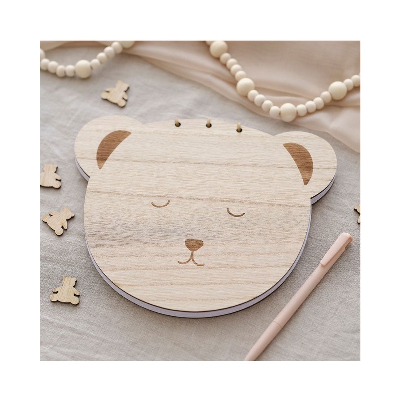 Teddy Bear Wooden Guest Book