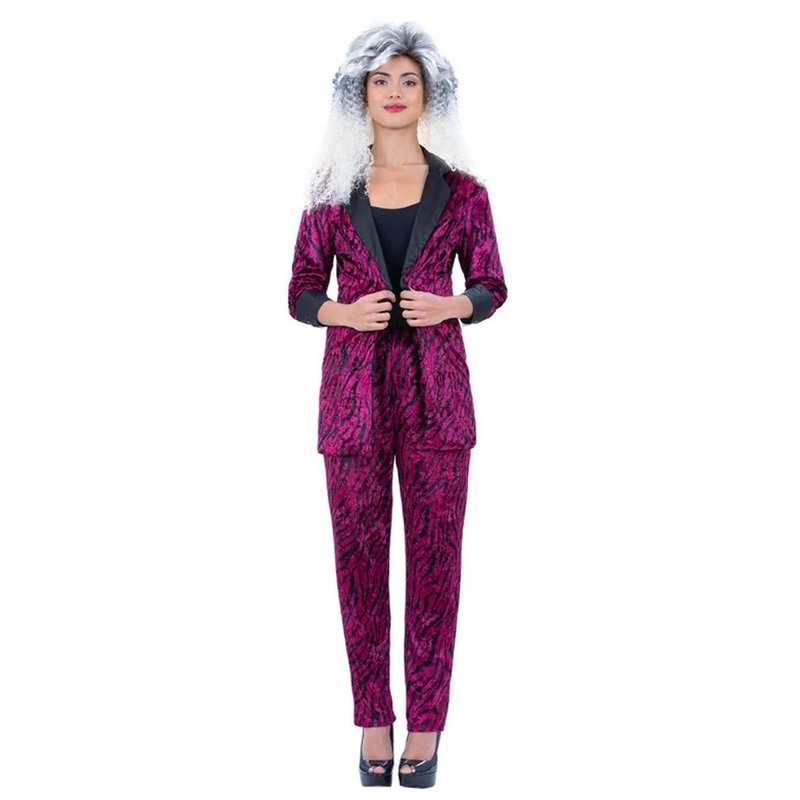 80s Pink Zebra Suit Deluxe Womens Costume