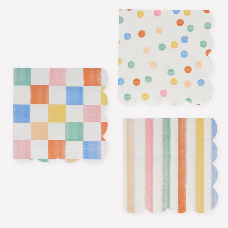 Colourful Pattern Small Napkins (x 16)