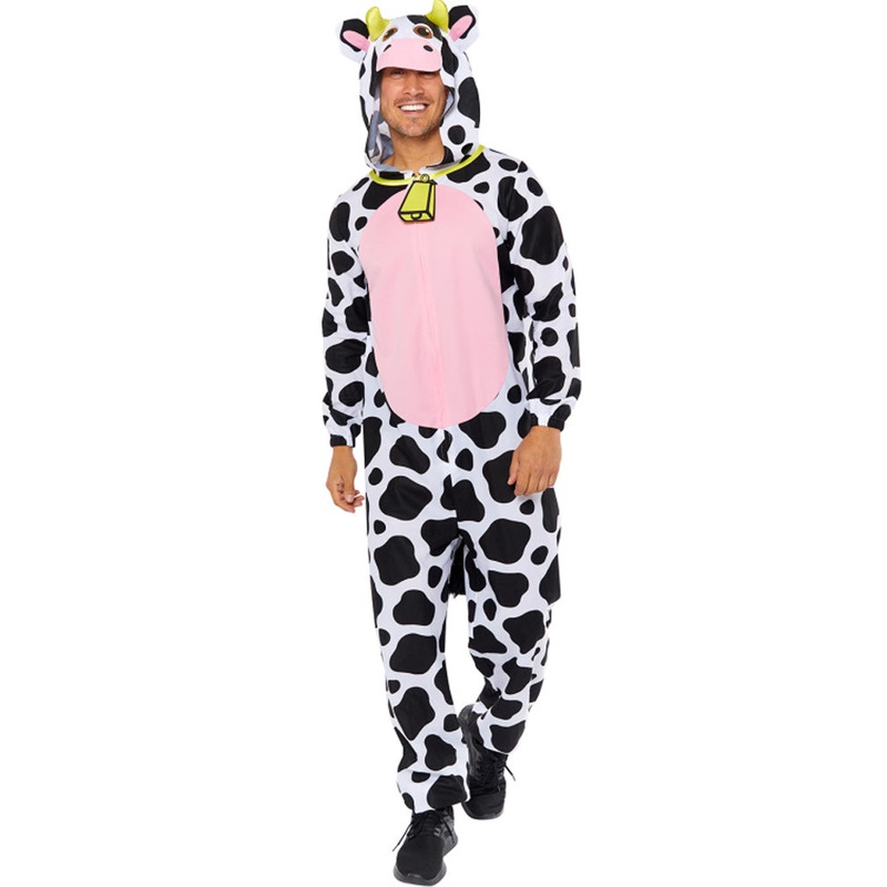 Plush Cow Jumpsuit Adult Costume
