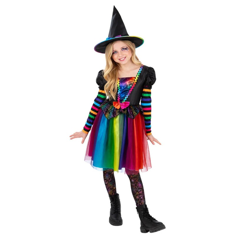 Rainbow Witch Deluxe Girls Halloween Costume