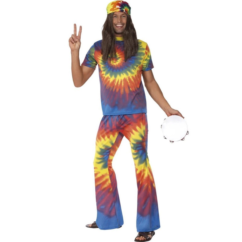 60s Rainbow Tie Dye Mens Costume