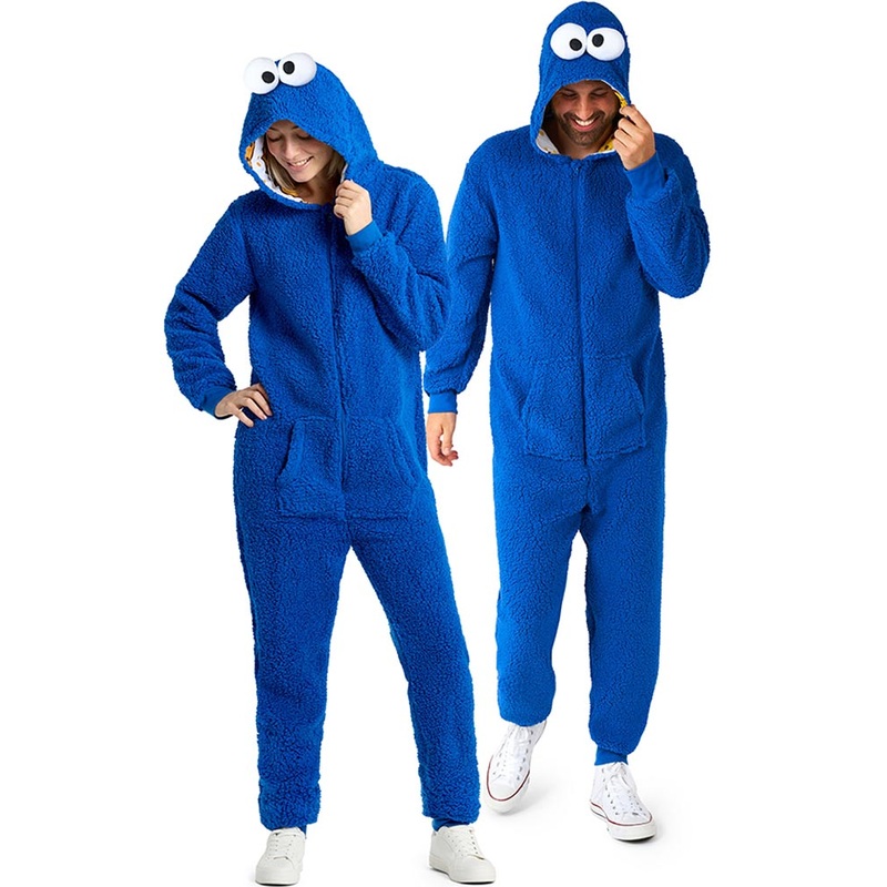 Sesame Street Cookie Monster Adults Opposuit Onesie