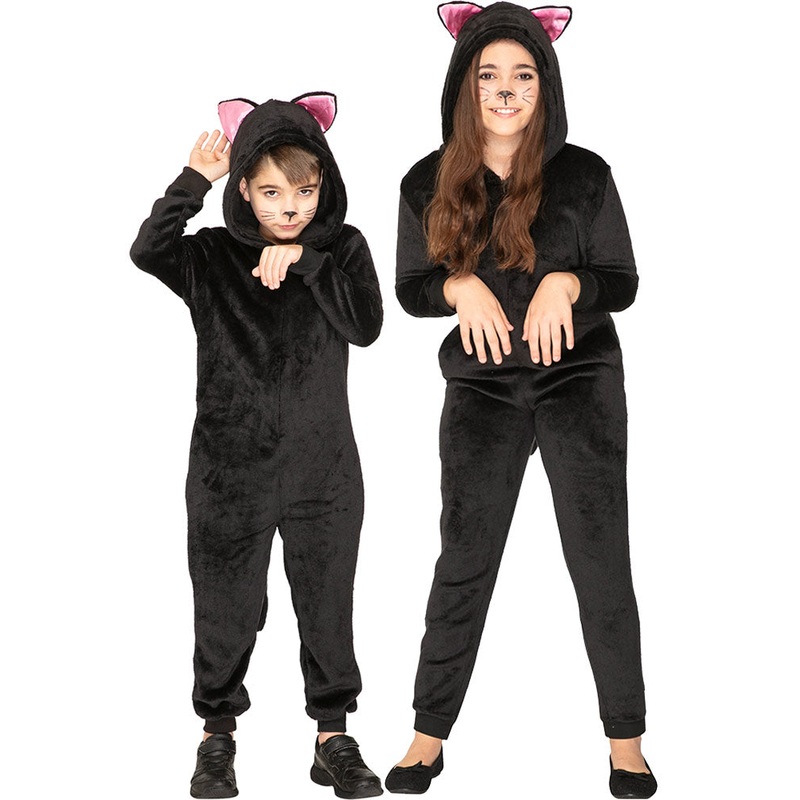 Slinky Black Cat Cosy Deluxe Kids Halloween Costume
