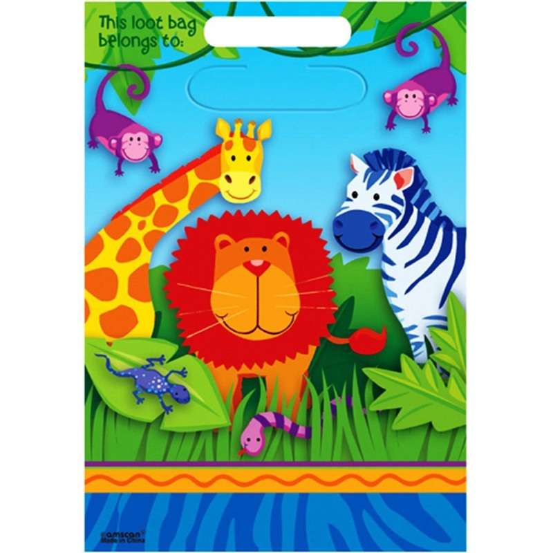 Jungle Animals Loot Bags Party Favor Containers