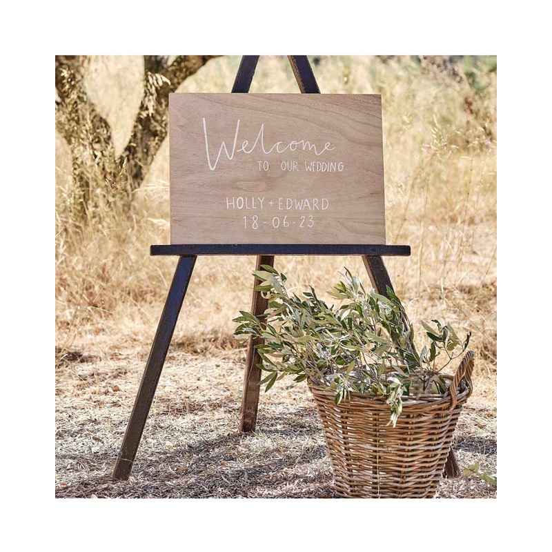 Sage Wedding Customisable A2 Wooden Sign