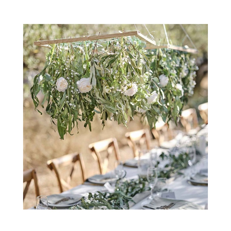 Sage Wedding Wooden Foliage Hanging Grid