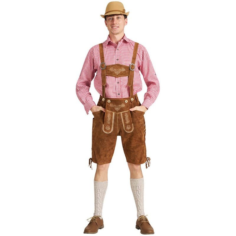 Sven Authentic Oktoberfest Leather Lederhosen Plus Size Mens Costume