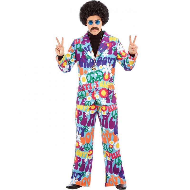 1960s Groovy Hippie Suit Mens Costume