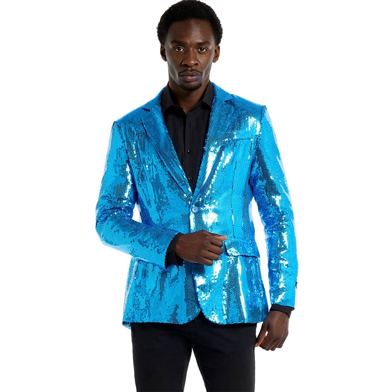 70s Sequins Blue Mens Suitmeister Jacket