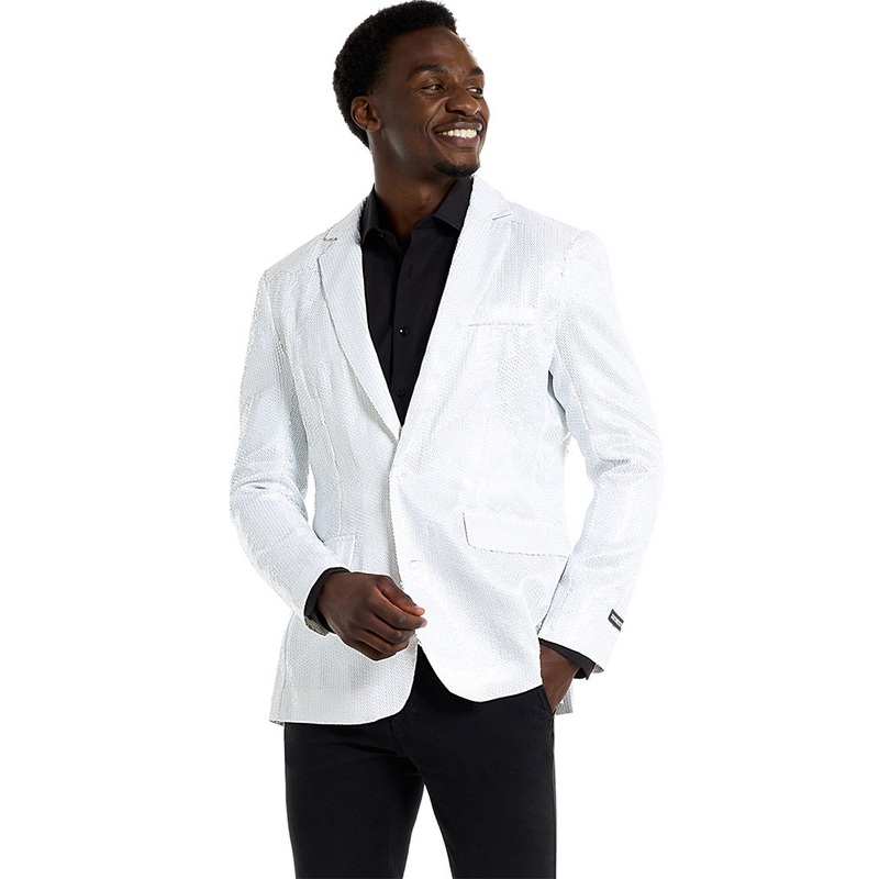 70s Sequins White Mens Suitmeister Jacket