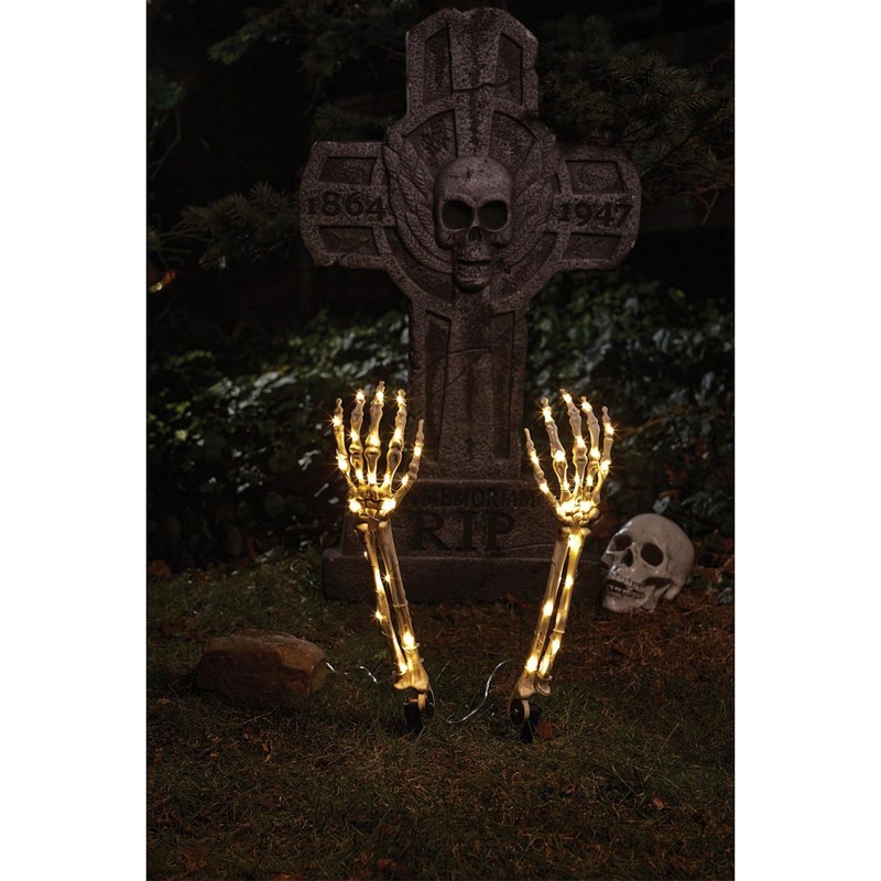 Halloween Light Up Skeleton Arms Grave Breaker 38cm