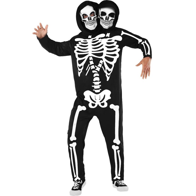 Two Headed Skeleton Mens Halloween Costume