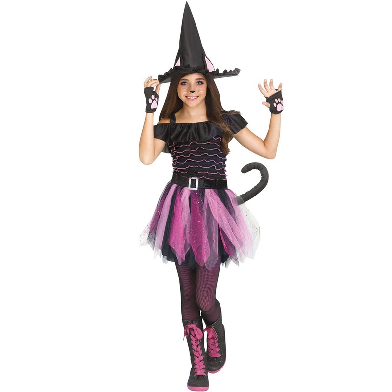 Witchy Kitty Girls Costume|Medium|Small