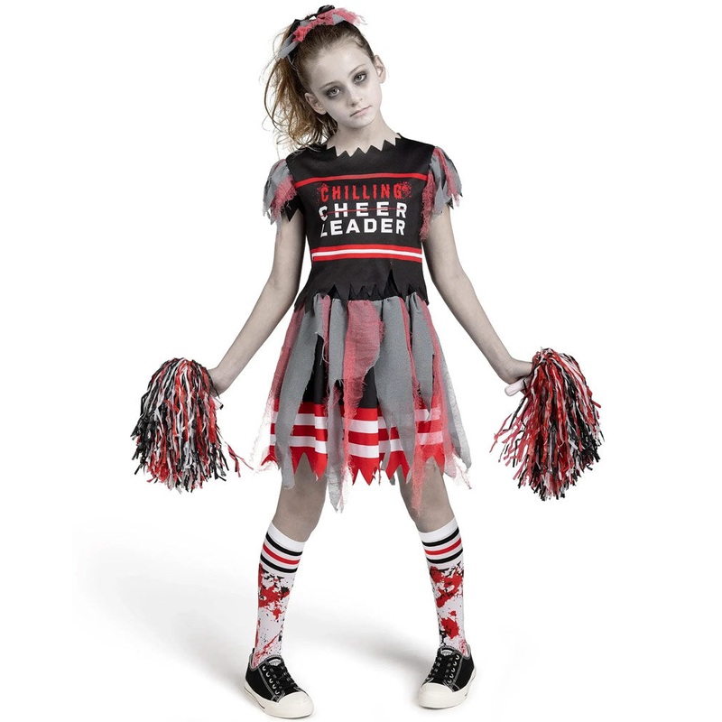 Dreadful Zombie Cheerleader Girls Halloween Costume