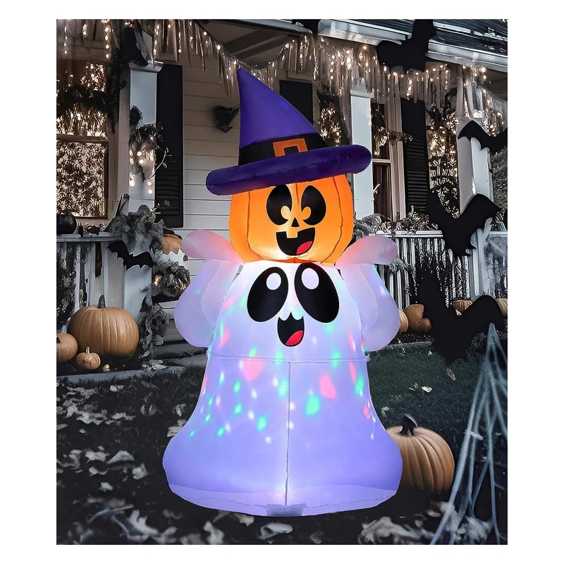 Ghost with Pumpkin LED Halloween Lawn Inflatable 1.5m