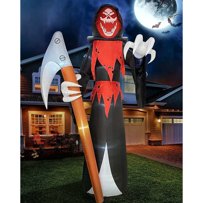 Grim Reaper With Scythe LED Halloween Lawn Inflatable 3.7m