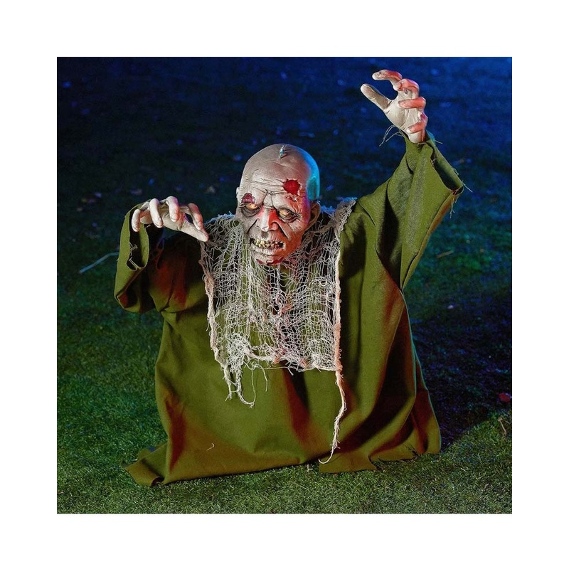 Halloween Light Up Zombie with Moveable Arms Animated Ground Breaker 60cm