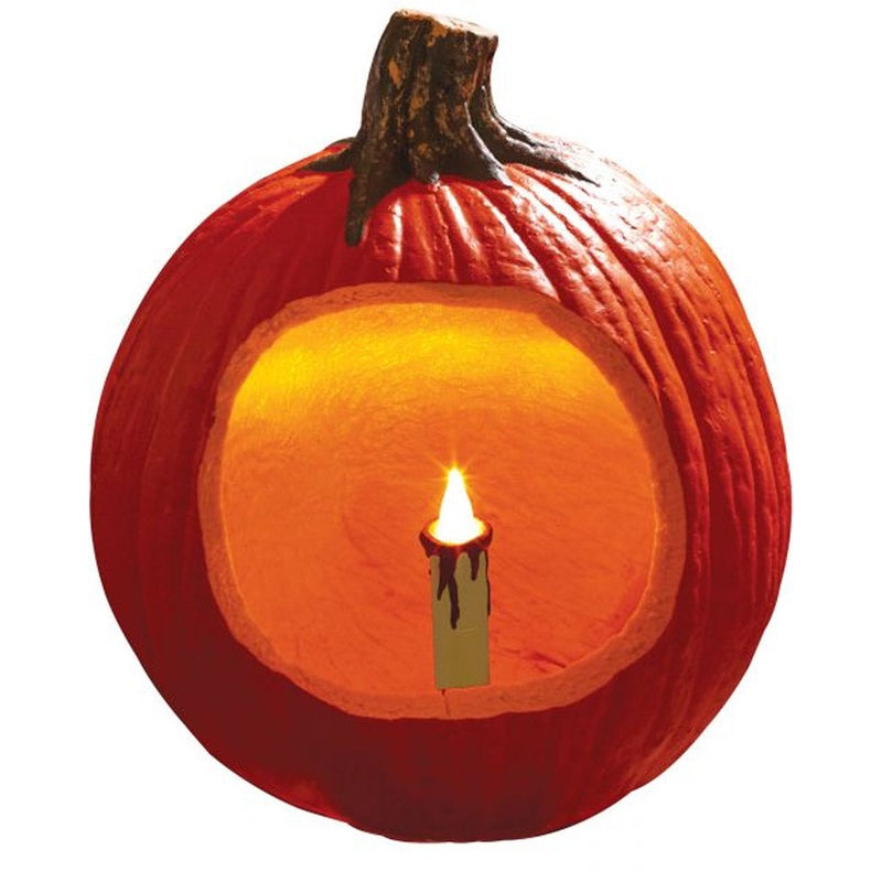 Halloween Natural LED Flicker Pumpkin Candle 8cm