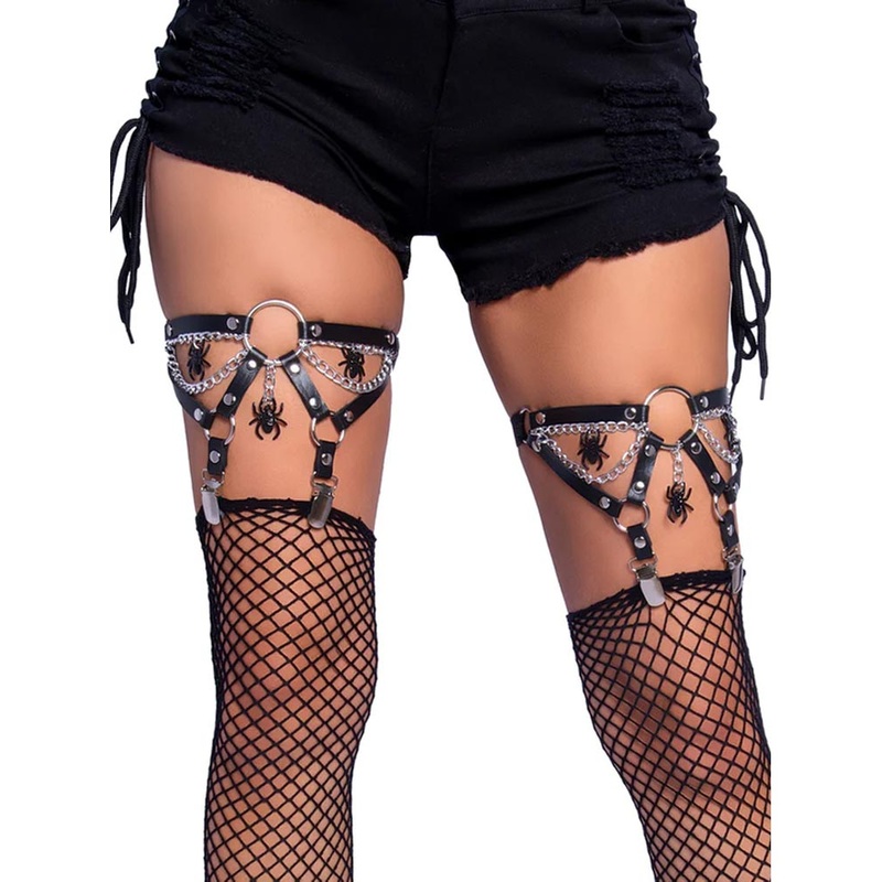 Halloween Spider Thigh High Garters