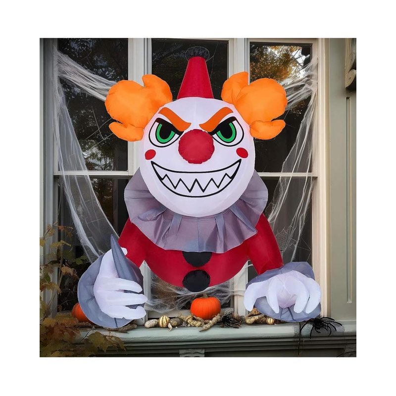 Killer Clown Window Breaker Inflatable Halloween Decoration 1.2m