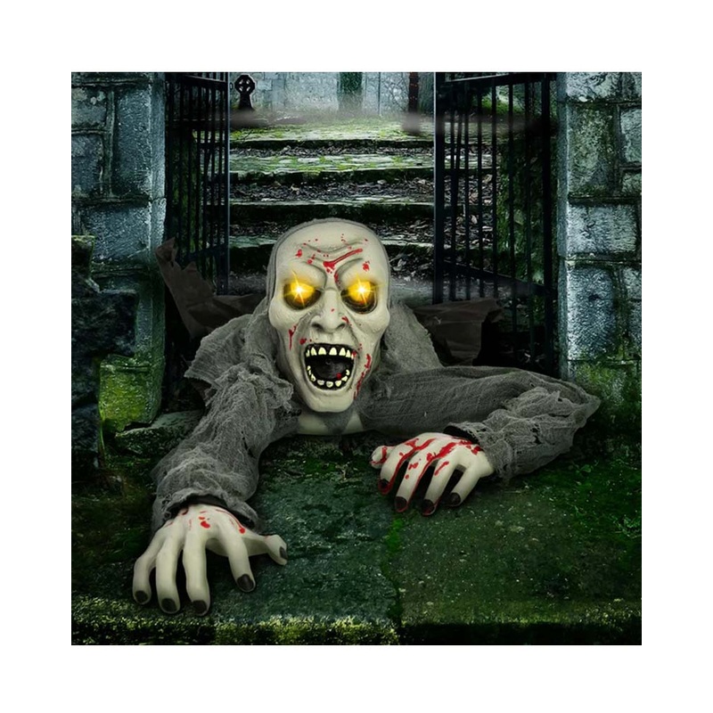 Light Up Bloody Zombie Crawling Halloween Animated Ground Breaker 1.1m