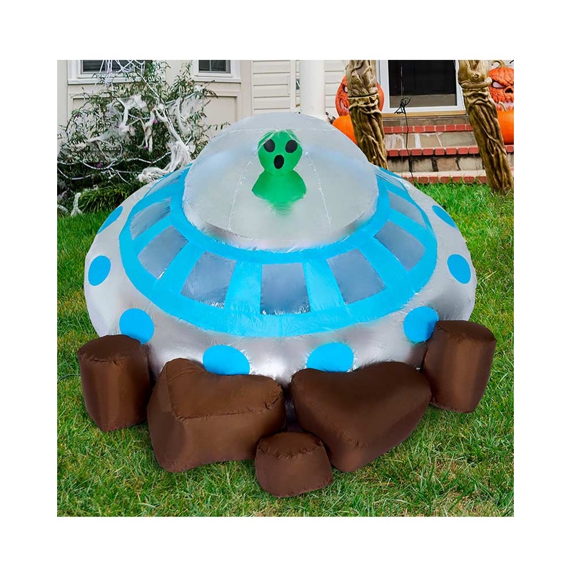 UFO with Alien LED Lawn Inflatable 1.5m