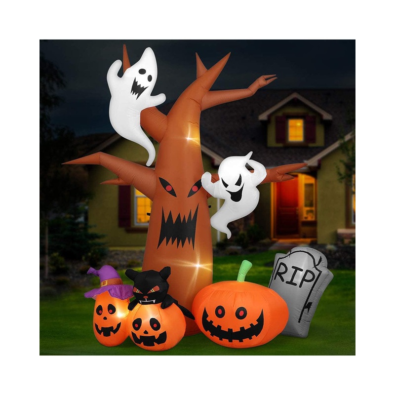 Dead Tree and Ghosts and Pumpkins Halloween Lawn Inflatable 2.4m