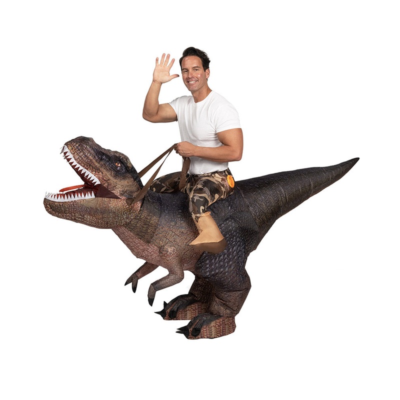 Riding A T Rex Inflatable Adults Costume