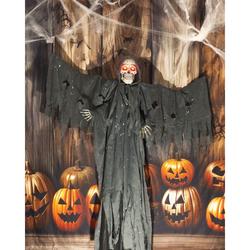 Standing Winged Reaper Animated Halloween Decoration 1.9m